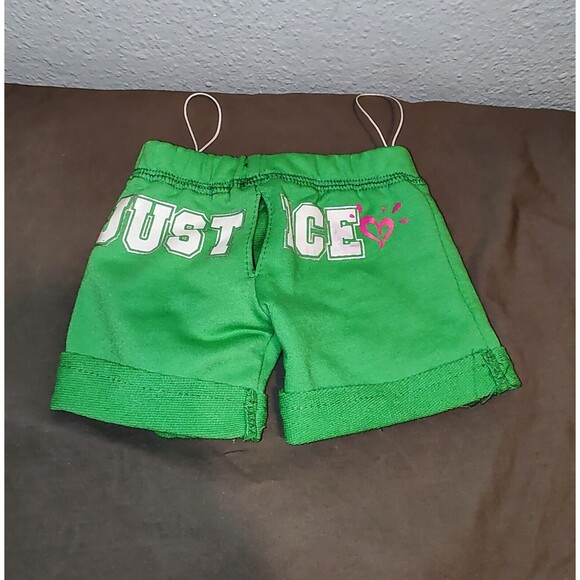 Build A Bear Clothing Green Shorts Justice Monkey Clothes Bab Authentic - Picture 5 of 5